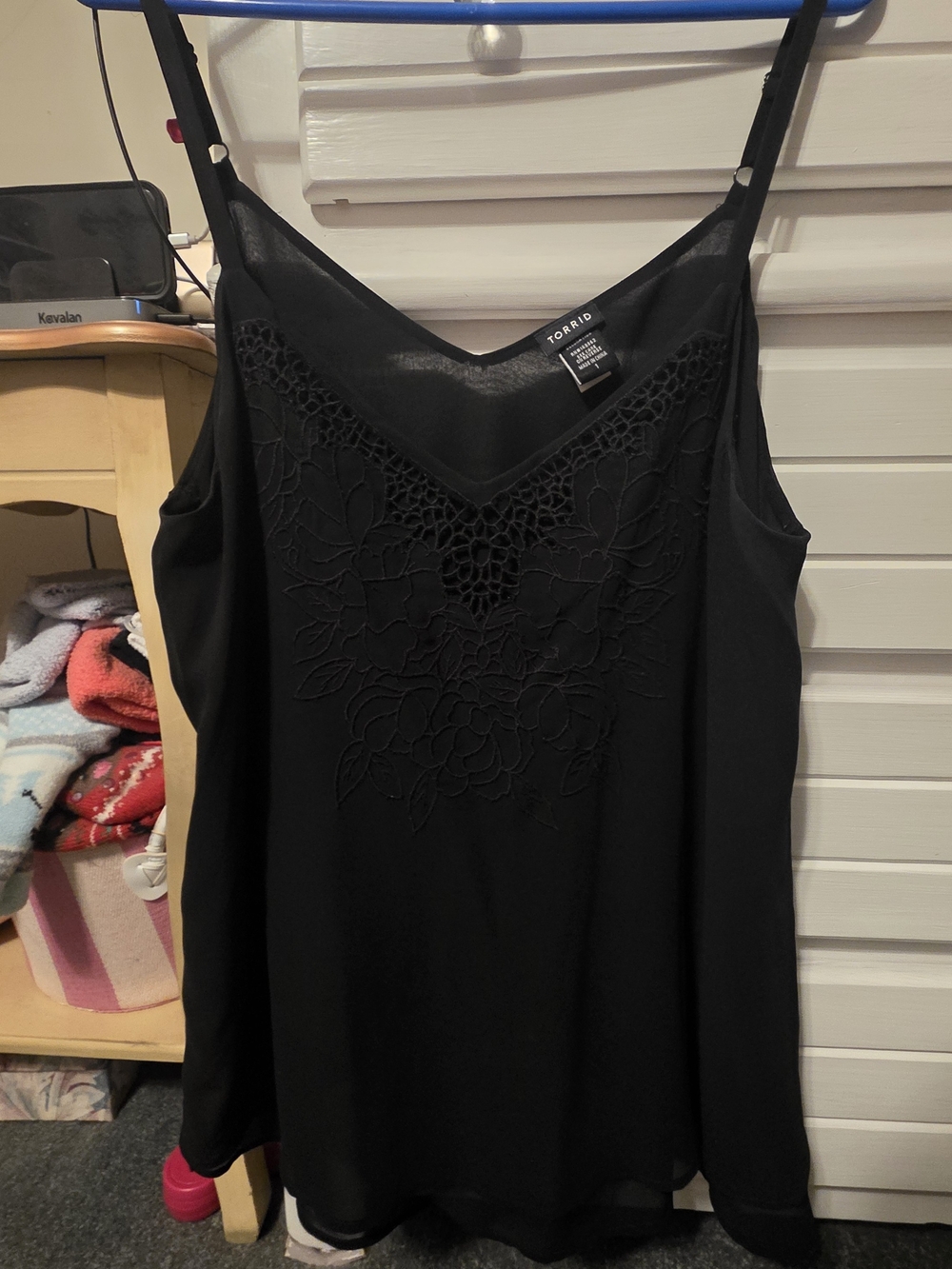 torrid Black Lace-Detail V-Neck Cami